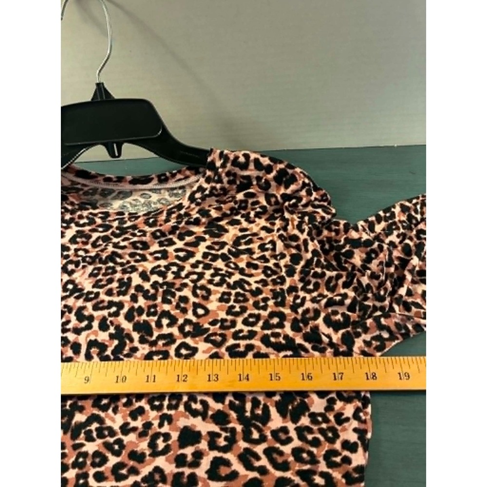 Cuddl Duds Womens Large Leopard Print Softwear Top Stretch Long Sleeve Lounge - Picture 4 of 5